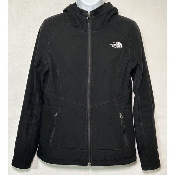 The North Face Jackets & Blazers - The North Face Women's Small Windwall Full Zip Black Hooded Lined Jacket Pockets